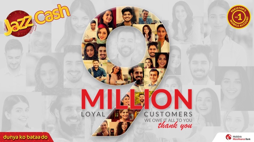 Pakistan’s No. 1 and Fastest Growing Mobile Account Crosses 9 Million Monthly Active Users!